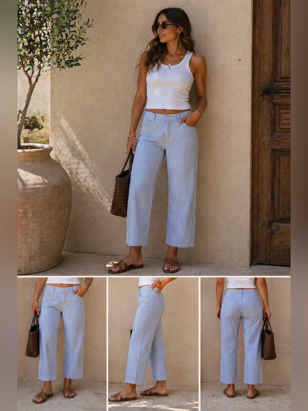 Striped Cotton Pants by Mario Serrani – Size L/12, Made in Italy